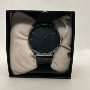 South Lane SS20-dr1-2659 Black Leather Analog Dial Quartz Genuine Watch YR28